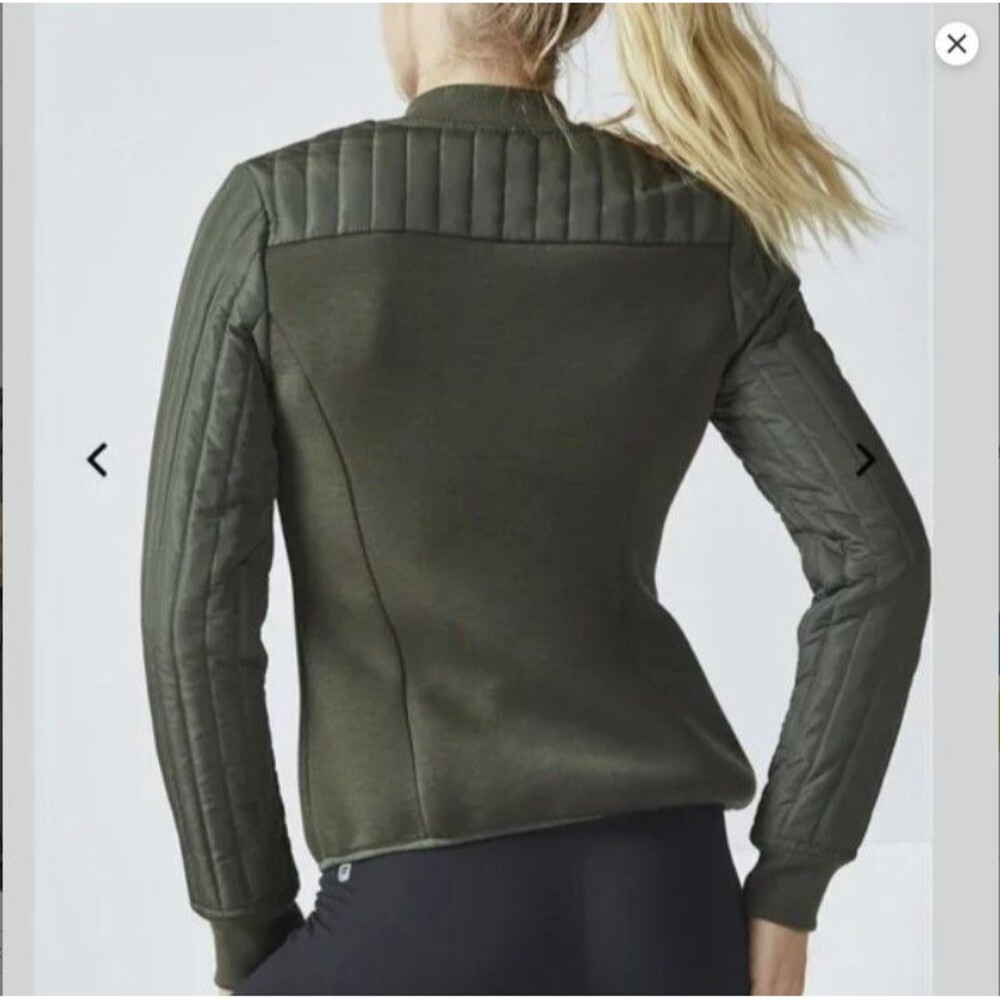 Fabletics Womens Pisa Puffer Jacket Olive Green Athleisure Sz Large Tech - Picture 2 of 13